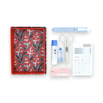 貼り箱ケース｜南天柄｜手染め和紙 筆箱 日本製｜幸せの文様シリーズ 小物入れ【 Fuwa Market オリジナル 】 Fuwa Market