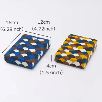 貼り箱ケース｜青海波柄｜手染め和紙 筆箱 日本製｜幸せの文様シリーズ 小物入れ【 Fuwa Market オリジナル 】 Fuwa Market