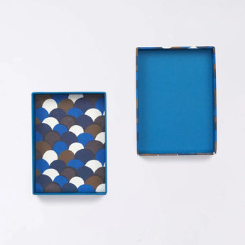 貼り箱ケース｜青海波柄｜手染め和紙 筆箱 日本製｜幸せの文様シリーズ 小物入れ【 Fuwa Market オリジナル 】 Fuwa Market