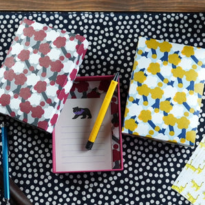 Sticker box case | Plum blossom | Hand-dyed Japanese paper pen case made in Japan | Happy pattern series small item holder 【 Fuwa Market Original 】 