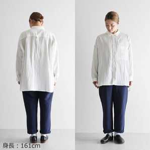 【トップス】シャトルダブルガーゼ オーバーシャツ 白 フリーサイズ HUIS.