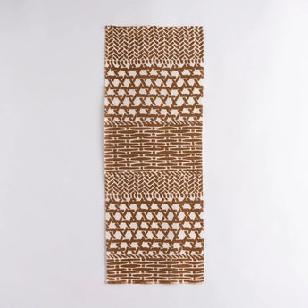 手ぬぐい｜綿 麻 コットン｜注染｜綿麻てぬぐい 籠目あわせ 金茶｜かまわぬ かまわぬ