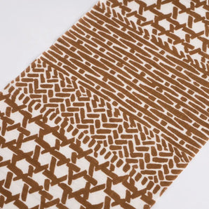 手ぬぐい｜綿 麻 コットン｜注染｜綿麻てぬぐい 籠目あわせ 金茶｜かまわぬ かまわぬ