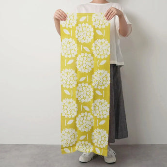 手ぬぐい｜綿 麻 コットン｜注染｜綿麻てぬぐい 丸小花 辛子｜かまわぬ かまわぬ