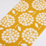 手ぬぐい｜綿 麻 コットン｜注染｜綿麻てぬぐい 丸小花 辛子｜かまわぬ かまわぬ