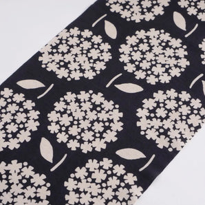 手ぬぐい｜綿 麻 コットン｜注染｜綿麻てぬぐい 丸小花 墨｜かまわぬ かまわぬ