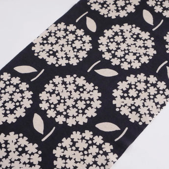 手ぬぐい｜綿 麻 コットン｜注染｜綿麻てぬぐい 丸小花 墨｜かまわぬ かまわぬ