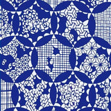 手拈染 手拈染 | 纏枝 | 緋琉璃 / 深藍 | 絲織（特岡生地）| 京都 都もだん 都もだん