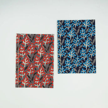 和綴じノート｜A5｜南天柄｜手染め和紙 ノート 文房具 日本製｜幸せの文様 【 Fuwa Market オリジナル 】 Fuwa Market