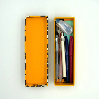 ペンケース｜銀杏柄｜手染め和紙 筆箱 日本製｜幸せの文様シリーズ 小物入れ【 Fuwa Market オリジナル 】 Fuwa Market