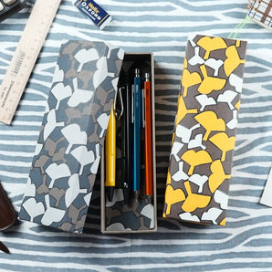 便條紙｜銀杏葉｜手染和紙 筆盒 日本製｜幸福的紋樣系列 小物收納【 Fuwa Market 原創商品 】 