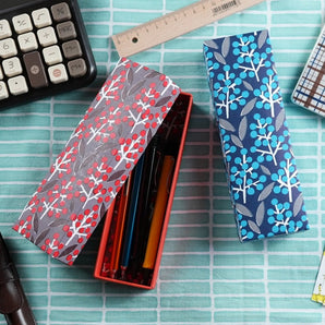 펜 케이스 | 난텐 패턴 | 일본제 손으로 염색한 화지 필통 | 해피 패턴 시리즈 부속품 상자[후와시장 오리지널]