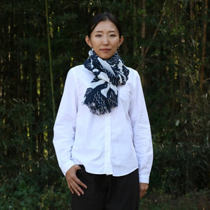 Forest Bucket Tote | Cotton Canvas | Embroidery Stitch Gray | salvia (copy)