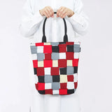 トートバッグ（縦型）｜市松柄｜手染め生地 帆布 綿100% コットン バッグ 日本製｜京都職人仕上げ 【 Fuwa Market オリジナル 】 Fuwa Market