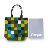 トートバッグ（縦型）｜市松柄｜手染め生地 帆布 綿100% コットン バッグ 日本製｜京都職人仕上げ 【 Fuwa Market オリジナル 】 Fuwa Market