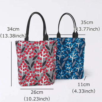 托特包（筒型）｜南天竹｜手染生地 帆布 絲100% 棉 夾層包 日本製｜京都職人手工製作 【Fuwa Market 原創商品】 Fuwa Market