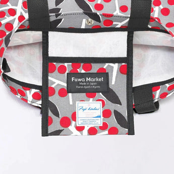 托特包（筒型）｜南天竹｜手染生地 帆布 絲100% 棉 夾層包 日本製｜京都職人手工製作 【Fuwa Market 原創商品】 Fuwa Market