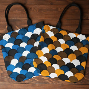 Totebag (vertical) | Aonami Kaba | Tissu teint à la main, toile 100% coton, sac, fabriqué au Japon | Artisanat de Kyoto 【 Fuwa Market Original 】 