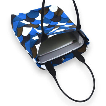 トートバッグ（縦型）｜青海波柄｜手染め生地 帆布 綿100% コットン バッグ 日本製｜京都職人仕上げ 【 Fuwa Market オリジナル 】 Fuwa Market