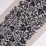 手ぬぐい｜綿 麻 コットン｜注染｜綿麻てぬぐい とり唐草 墨｜かまわぬ かまわぬ