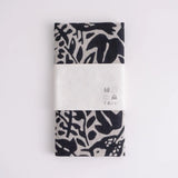 手ぬぐい｜綿 麻 コットン｜注染｜綿麻てぬぐい とり唐草 墨｜かまわぬ かまわぬ