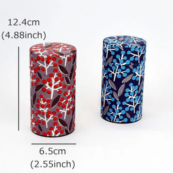 茶缶｜南天柄｜手染め和紙 茶筒 日本製｜幸せの文様シリーズ 【 Fuwa Market オリジナル 】 Fuwa Market