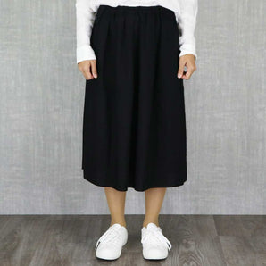 【スカート】久留米絣 無地 ブラック フリーサイズ 綿100% うなぎの寝床
