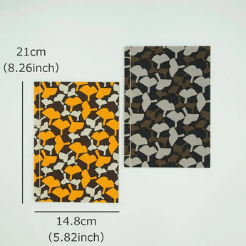 和綴じノート｜A5｜銀杏柄｜手染め和紙 ノート 文房具 日本製｜幸せの文様 【 Fuwa Market オリジナル 】 Fuwa Market