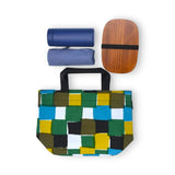 トートバッグ（横型）｜市松柄｜手染め生地 帆布 綿100% コットン バッグ 日本製｜京都職人仕上げ 【 Fuwa Market オリジナル 】 Fuwa Market