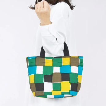 トートバッグ（横型）｜市松柄｜手染め生地 帆布 綿100% コットン バッグ 日本製｜京都職人仕上げ 【 Fuwa Market オリジナル 】 Fuwa Market