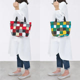 トートバッグ（横型）｜市松柄｜手染め生地 帆布 綿100% コットン バッグ 日本製｜京都職人仕上げ 【 Fuwa Market オリジナル 】 Fuwa Market