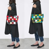 トートバッグ（横型）｜市松柄｜手染め生地 帆布 綿100% コットン バッグ 日本製｜京都職人仕上げ 【 Fuwa Market オリジナル 】 Fuwa Market