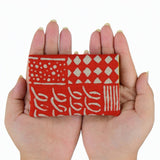 蠟染布袋 名刺入 卡片盒 花布 紅色