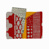 蠟染布袋 名刺入 卡片盒 花布 紅色