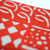 蠟染布袋 名刺入 卡片盒 花布 紅色