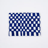 吉祥染布帆布 名刺套 變わり市松 納戸色 Neivy