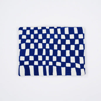 吉祥染布帆布 名刺套 變わり市松 納戸色 Neivy