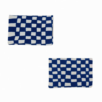 吉祥染布帆布｜名刺套｜變わり市松 納戸色｜Neivy