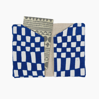 吉祥染布帆布｜名刺套｜變わり市松 納戸色｜Neivy