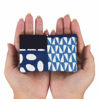 棉布染布 名刺印刷 民布 Ⅰ 紺色 紅 藍色