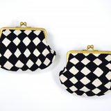 よつめ染布舎 がま口 SASHIKO 菱つなぎ 黒