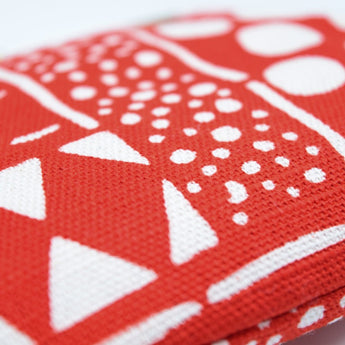 吉津染布 舌頭SASHIKO 花布 紅色