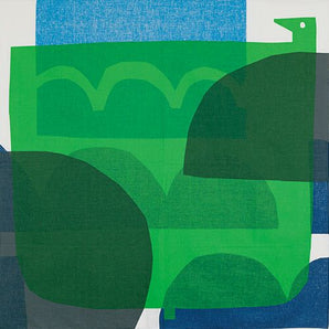 Musubi｜100cm Double Face Masaru Suzuki WATER BIRD Green / Navy