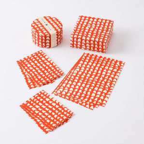 Akagawara Pattern 4-Piece Set | Pochi Bag, Postcard, Small Box, Tea Can (Uchin Tea) | Okinawa Shimanone