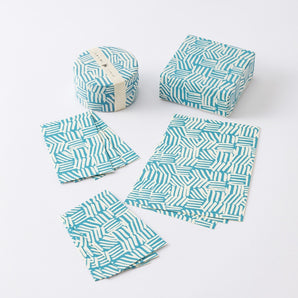 AMU pattern 4-piece set | Pochi bag, postcard, small box, can with tea (sanpinta) | Okinawa Shimanone