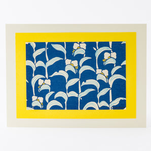 (Kyoto) Woodblock print by Yuko Harada "Seasonal Woodblock Prints - Tsukiagusa (Moonflowers)