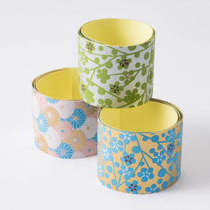 Yuzen Washi tape stickers, 3-pattern set, Wide TONE 1, 2, 3, Japanese style, Japanese pattern, Shogado
