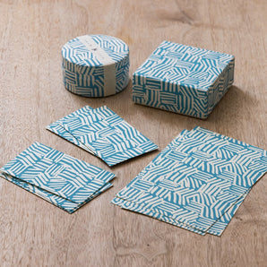 AMU pattern 4-piece set | Pochi bag, postcard, small box, can with tea (sanpinta) | Okinawa Shimanone