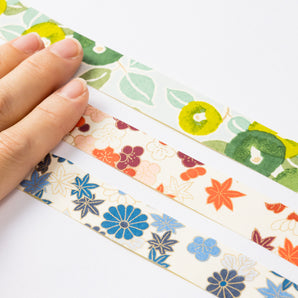 Yuzen Washi tape stickers, 3-pattern set, chic, 08, 09, 10, Japanese style, Japanese pattern, Shogado