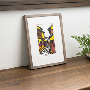 Hand-printed woodblock print | Ishibekoji| by Kenji Takenaka | Kyoto Interior Art | Takezasa-do